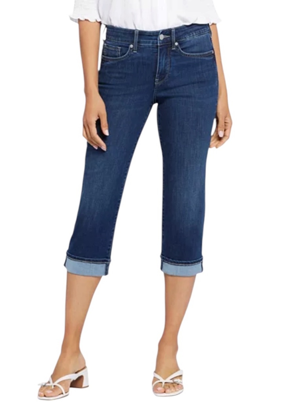 NYDJ Marilyn High Rise Cuffed Cropped Straight Jeans in Cambridge Size 4 NWT